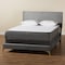 Baxton Studio Abberton Modern and Contemporary Grey Velvet and Gold Metal Queen Size Panel Bed 220-12849-ZORO - alternate 3